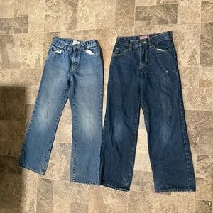 Old Navy and place girls Relaxed Fit Jeans - Light and Dark Blue both size 12